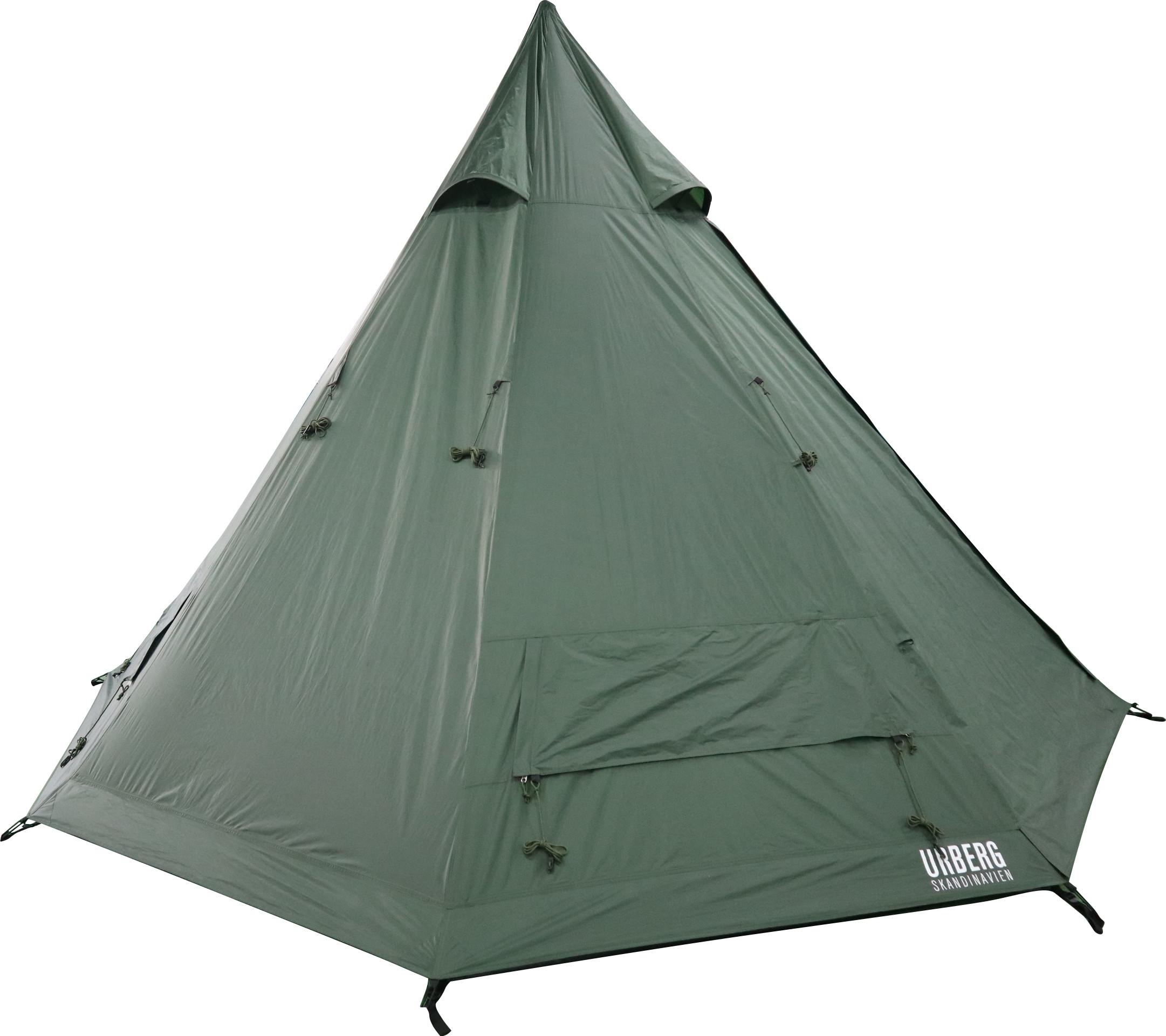 Urberg Tipi Tent 5P lavvolignende familietelt i grønt