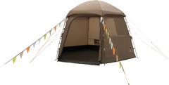 Easy Camp Sandland Yurt kuppeltelt i sandfarge med vimpler
